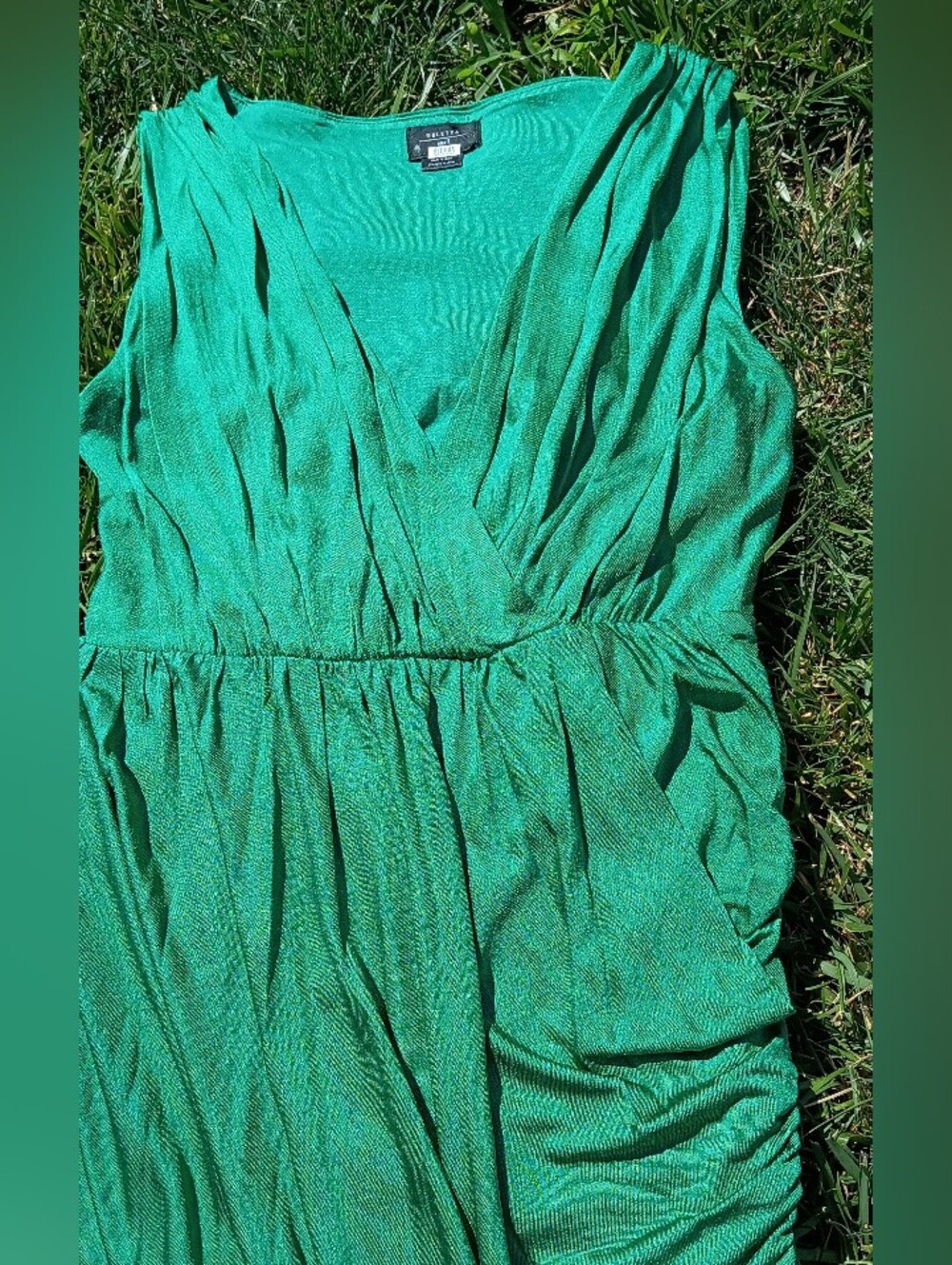 Anthropologie Goddess Drape Ruched Midi Dress S Deep V Neck Date Night Cocktail - Picture 4 of 10